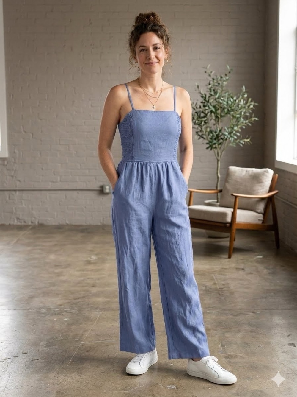 Cotton Wide Leg Jumpsuit
